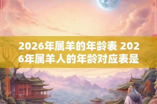 2026年属羊的年龄表 2026年属羊人的年龄对应表是什么 2026年属羊的年龄表 2026年属羊人的年龄对应表是什么