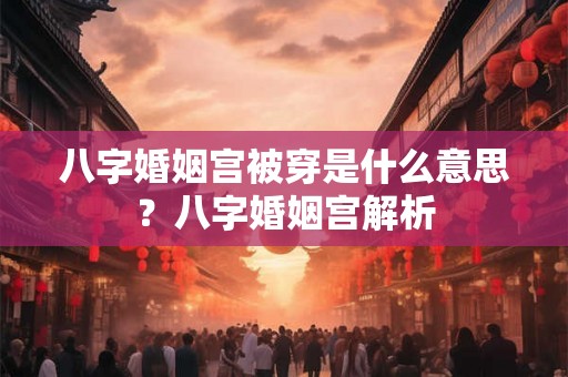 八字婚姻宫被穿是什么意思？八字婚姻宫解析