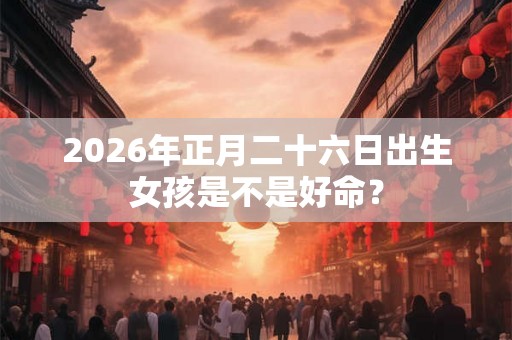 2026年正月二十六日出生女孩是不是好命？