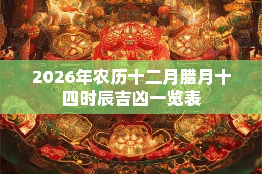 2026年农历十二月腊月十四时辰吉凶一览表