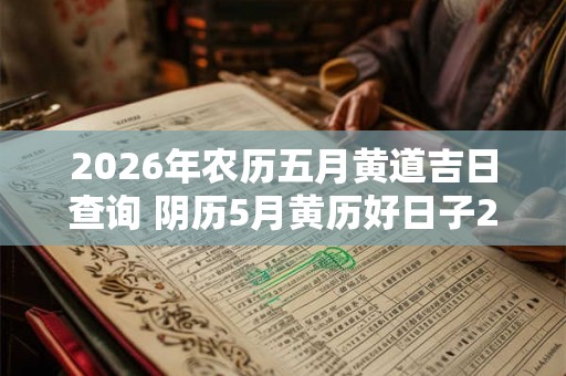 2026年农历五月黄道吉日查询 阴历5月黄历好日子2026查询