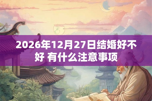 2026年12月27日结婚好不好 有什么注意事项 2026年12月27日结婚好不好 有什么注意事项
