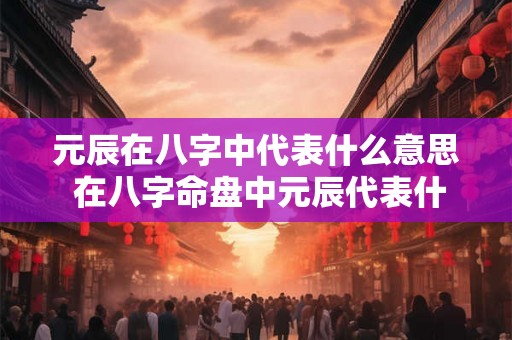 元辰在八字中代表什么意思 在八字命盘中元辰代表什么含义 元辰在八字中代表什么意思 在八字命盘中元辰代表什么含义
