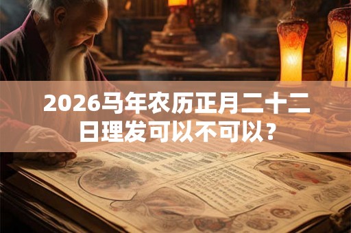 2026马年农历正月二十二日理发可以不可以？