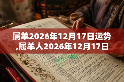 属羊2026年12月17日运势,属羊人2026年12月17日财运,生肖羊2026年12月17日运势