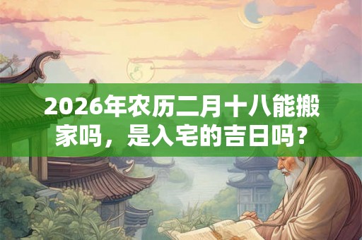 2026年农历二月十八能搬家吗,是入宅的吉日吗? 2026年农历二月十八能搬家吗,是入宅的吉日吗?