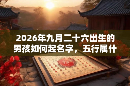2026年九月二十六出生的男孩如何起名字，五行属什么