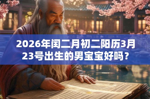 2026年闰二月初二阳历3月23号出生的男宝宝好吗？
