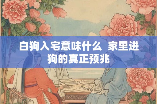白狗入宅意味什么  家里进狗的真正预兆