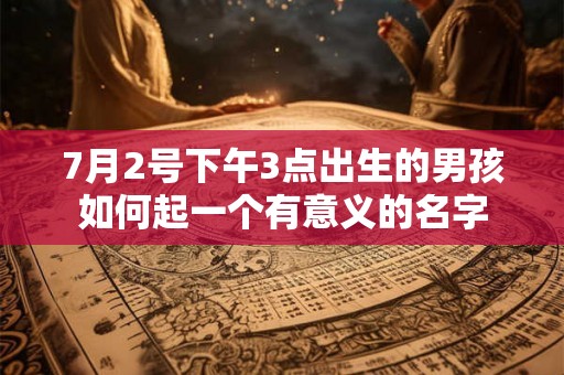 7月2号下午3点出生的男孩如何起一个有意义的名字