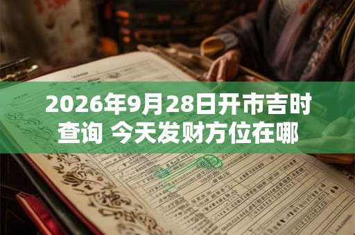 2026年9月28日开市吉时查询 今天发财方位在哪