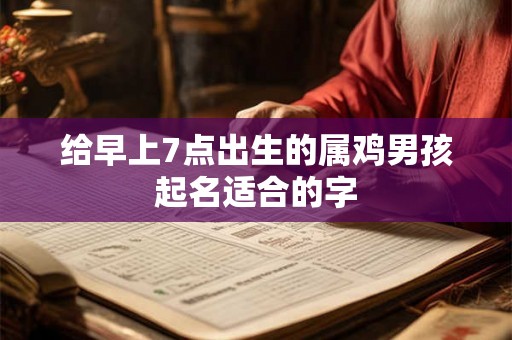 给早上7点出生的属鸡男孩起名适合的字