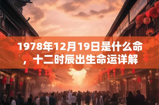1978年12月19日是什么命，十二时辰出生命运详解
