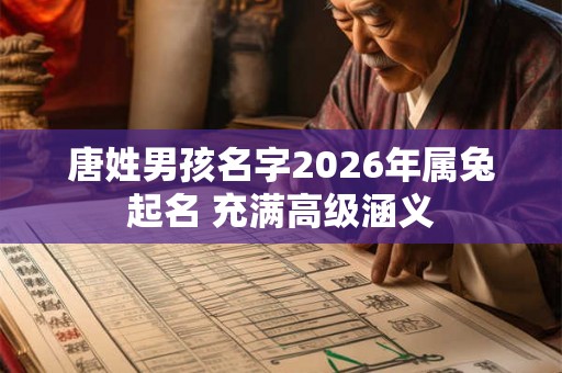唐姓男孩名字2026年属兔起名 充满高级涵义