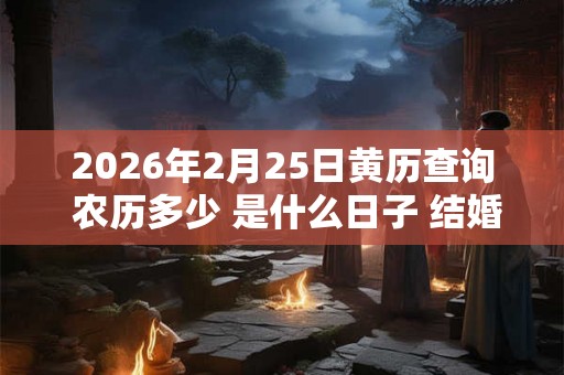 2026年2月25日黄历查询 农历多少 是什么日子 结婚吉时