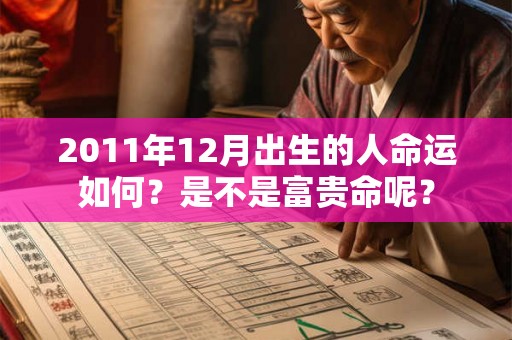 2011年12月出生的人命运如何？是不是富贵命呢？