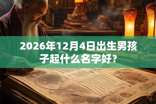 2026年12月4日出生男孩子起什么名字好？