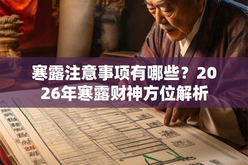 寒露注意事项有哪些？2026年寒露财神方位解析