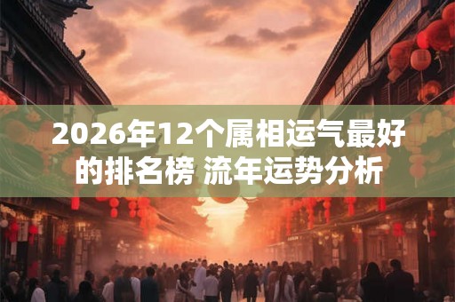 2026年12个属相运气最好的排名榜 流年运势分析