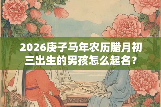 2026庚子马年农历腊月初三出生的男孩怎么起名？