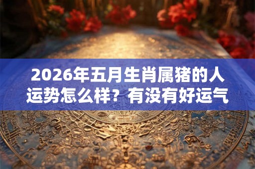 2026年五月生肖属猪的人运势怎么样？有没有好运气？