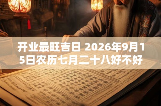 开业最旺吉日 2026年9月15日农历七月二十八好不好 开业最旺吉日 2026年9月15日农历七月二十八好不好