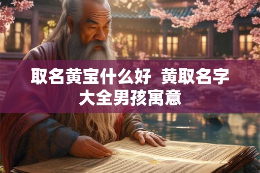 取名黄宝什么好  黄取名字大全男孩寓意