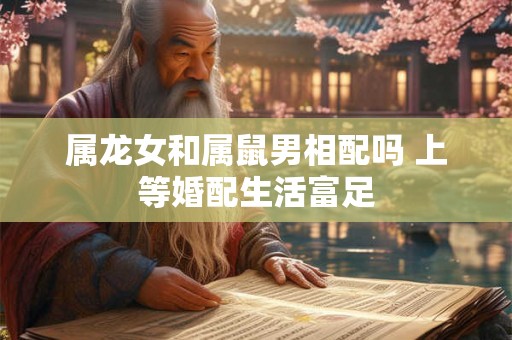 属龙女和属鼠男相配吗 上等婚配生活富足