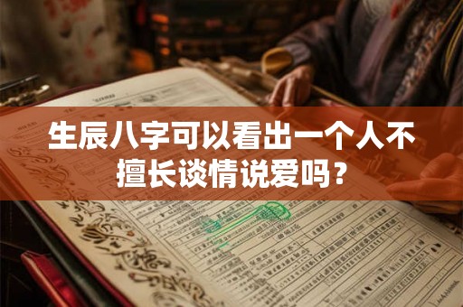 生辰八字可以看出一个人不擅长谈情说爱吗? 生辰八字可以看出一个人不擅长谈情说爱吗?