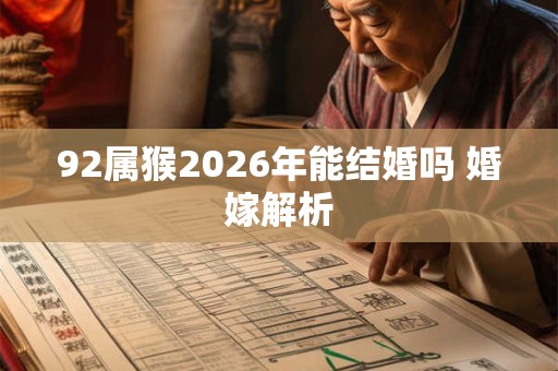 92属猴2026年能结婚吗 婚嫁解析