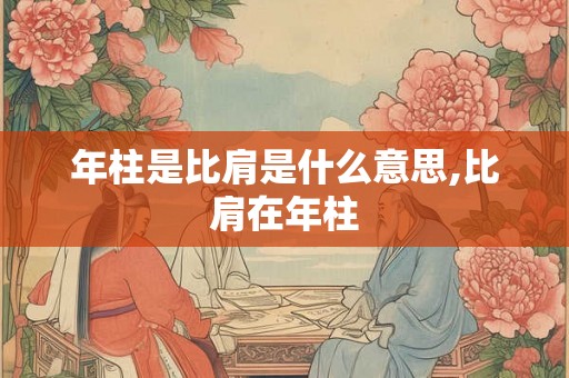 年柱是比肩是什么意思,比肩在年柱