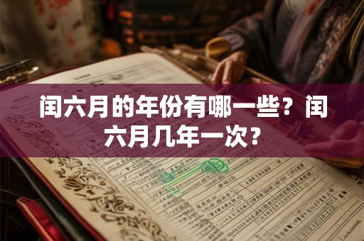 闰六月的年份有哪一些?闰六月几年一次? 闰六月的年份有哪一些?闰六月几年一次?