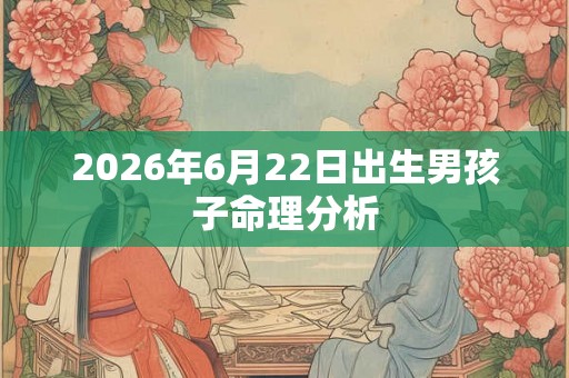 2026年6月22日出生男孩子命理分析