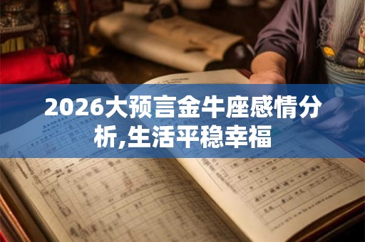 2026大预言金牛座感情分析,生活平稳幸福
