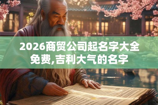 2026商贸公司起名字大全免费,吉利大气的名字 2026商贸公司起名字大全免费,吉利大气的名字