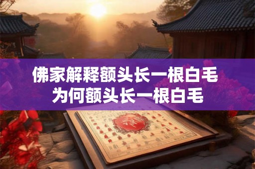 佛家解释额头长一根白毛 为何额头长一根白毛 佛家解释额头长一根白毛 为何额头长一根白毛