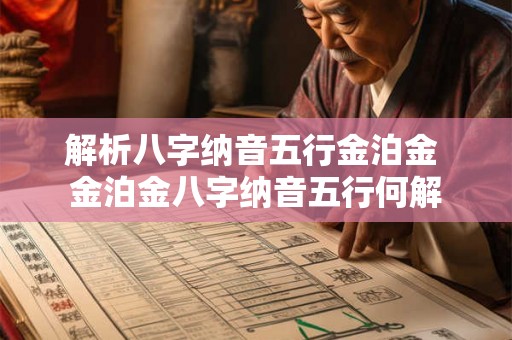 解析八字纳音五行金泊金 金泊金八字纳音五行何解