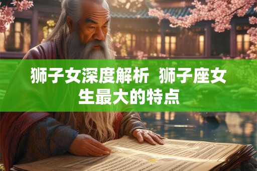 狮子女深度解析  狮子座女生最大的特点