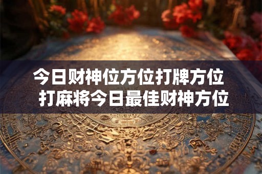 今日财神位方位打牌方位  打麻将今日最佳财神方位