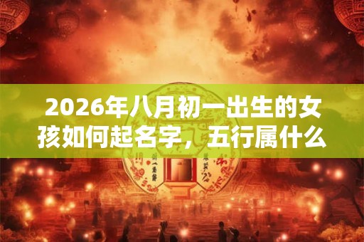 2026年八月初一出生的女孩如何起名字，五行属什么