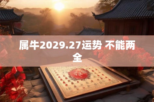 属牛2029.27运势 不能两全