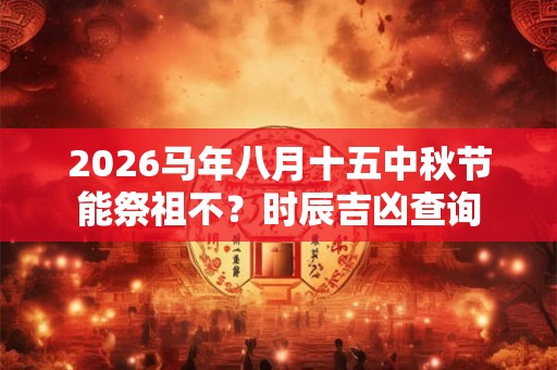 2026马年八月十五中秋节能祭祖不?时辰吉凶查询 2026马年八月十五中秋节能祭祖不?时辰吉凶查询