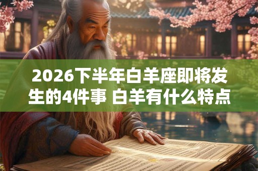 2026下半年白羊座即将发生的4件事 白羊有什么特点