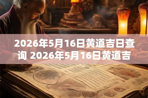 2026年5月16日黄道吉日查询 2026年5月16日黄道吉日是哪天