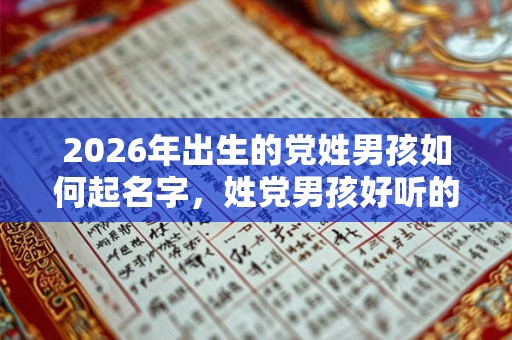 2026年出生的党姓男孩如何起名字,姓党男孩好听的名字 2026年出生的党姓男孩如何起名字,姓党男孩好听的名字