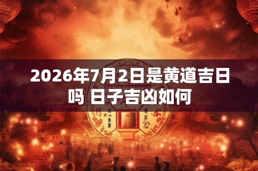 2026年7月2日是黄道吉日吗 日子吉凶如何