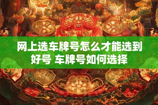 网上选车牌号怎么才能选到好号 车牌号如何选择 网上选车牌号怎么才能选到好号 车牌号如何选择