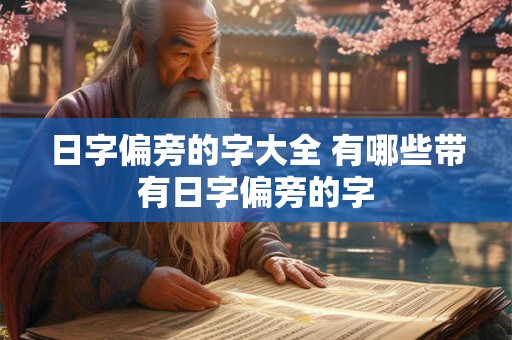 日字偏旁的字大全 有哪些带有日字偏旁的字 日字偏旁的字大全 有哪些带有日字偏旁的字