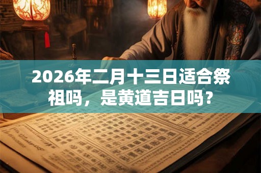 2026年二月十三日适合祭祖吗，是黄道吉日吗？