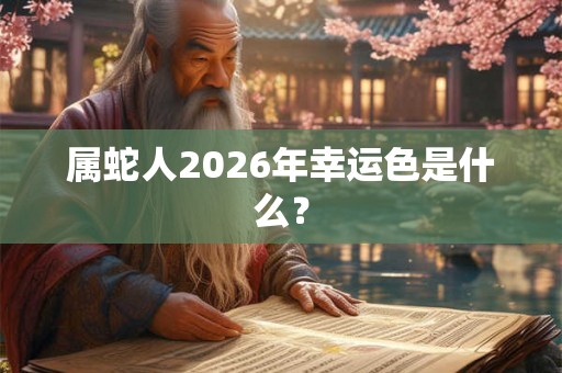属蛇人2026年幸运色是什么？